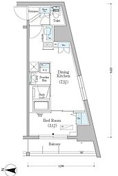 アーバネックス南品川 1DKの間取図画像