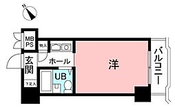 ライオンズマンション相模原第8 7階ワンルームの間取り