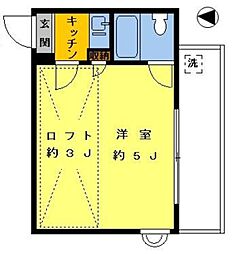 ライフピアムーン 1Kの間取図画像