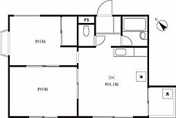 ＤＲホームズ深沢 2階2DKの間取り