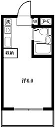 シティーホームズ的場 ワンルームの間取図画像