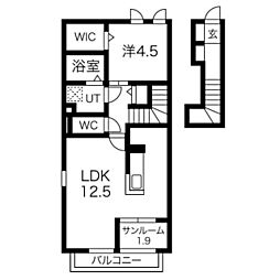 リヒトヴィラ 1SLDKの間取図画像