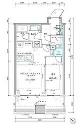 パークタワー勝どきサウス 1LDKの間取図画像
