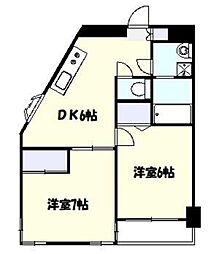 フェニックス鷺沼 2DKの間取図画像