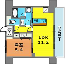GOPI RESIDENCES 2階1LDKの間取り