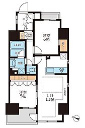 グランカーサ本駒込 4階2LDKの間取り