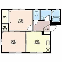 グリーンヒル3 2DKの間取図画像