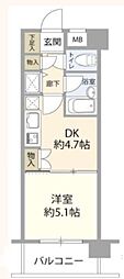 シティスクエア恵比寿 1DKの間取図画像