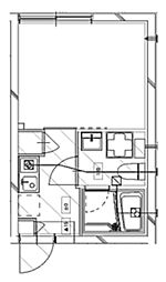 プティレスト中板橋 4階1Kの間取り