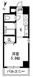 OAKHOUSE ワンルームの間取図画像