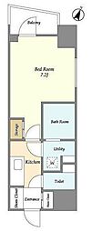 プレール・ドゥーク文京本郷 1Kの間取図画像