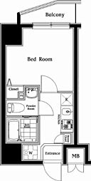 N-stage本八幡 1Kの間取図画像