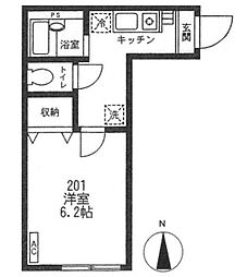 ソレイユ 1Kの間取図画像