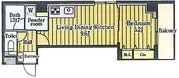 カナルーチェ恵比寿南 1LDKの間取図画像