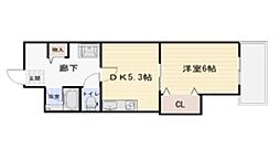 ハピネス2番館 1DKの間取図画像