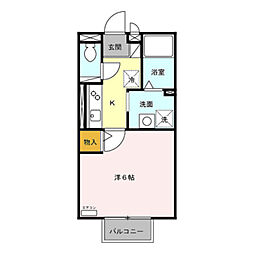パル・コメット 1Kの間取図画像