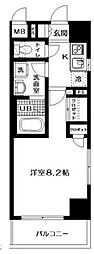 レクレドール豊洲 1Kの間取図画像