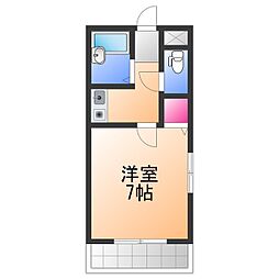 コスモ 1Kの間取図画像