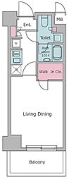 レジディア杉並方南町 1Kの間取図画像