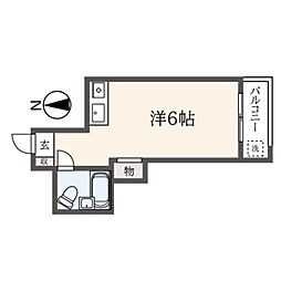 エール久我山 ワンルームの間取図画像