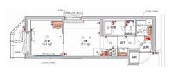 ハーモニーレジデンス神楽坂ヒルズthird 1DKの間取図画像