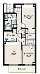 S-FORT横浜青葉台 2LDKの間取図画像