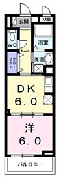 ボワ リュネール 1DKの間取図画像