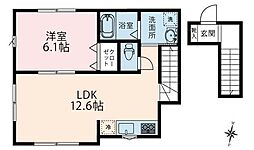 クオーレ 1LDKの間取図画像