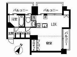 東京メトロ有楽町線 月島駅 徒歩2分の賃貸マンション 4階1LDKの間取り