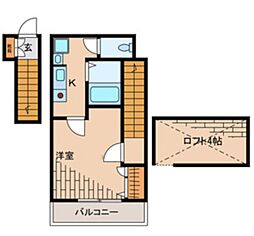 Ｋ´s house 2階1Kの間取り