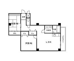 ガーデンコート山之内 2LDKの間取図画像