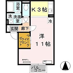 シャルマン ワンルームの間取図画像