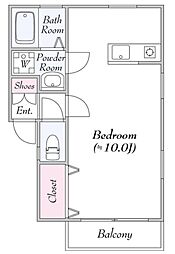 リヨンドール巣鴨 ワンルームの間取図画像