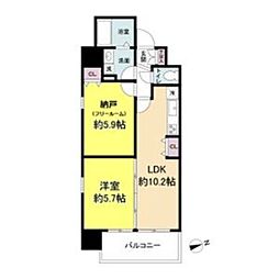 阪神本線 尼崎駅 徒歩7分の賃貸マンション 2階1SLDKの間取り