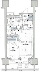 ザ・パークハウス赤坂レジデンス 12階1DKの間取り