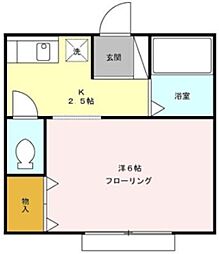 セブンハイツ 1Kの間取図画像