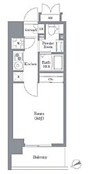 オアーゼ芝浦レジデンス 1Kの間取図画像
