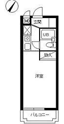 スカイコート阿佐ヶ谷2 ワンルームの間取図画像
