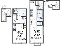 アオキハイツ ワンルームの間取図画像