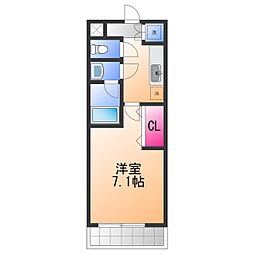 ミーティスルーチェ 1Kの間取図画像