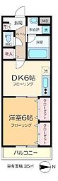 サニーコート東綾瀬 1DKの間取図画像