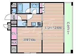 Osaka Metro御堂筋線 江坂駅 徒歩5分の賃貸マンション 13階1LDKの間取り