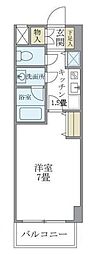 北品川アパートメント 1Kの間取図画像