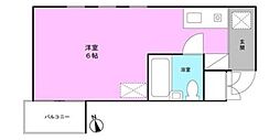 オネスティ大久保参番館 ワンルームの間取図画像