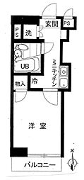 ワコーレ東村山 1Kの間取図画像