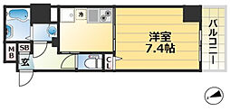 アプリーレ三宮イースト 1Kの間取図画像