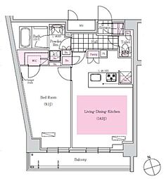 アーバネックス三田 1LDKの間取図画像