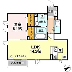 アーバンライフゲン 1LDKの間取図画像