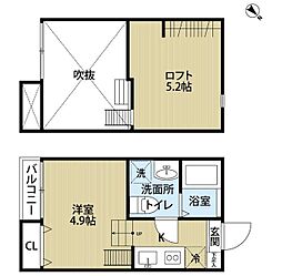 ラ・アスセーナ本八幡 ワンルームの間取図画像