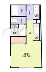 エスタジオ本駒込 3階ワンルームの間取り